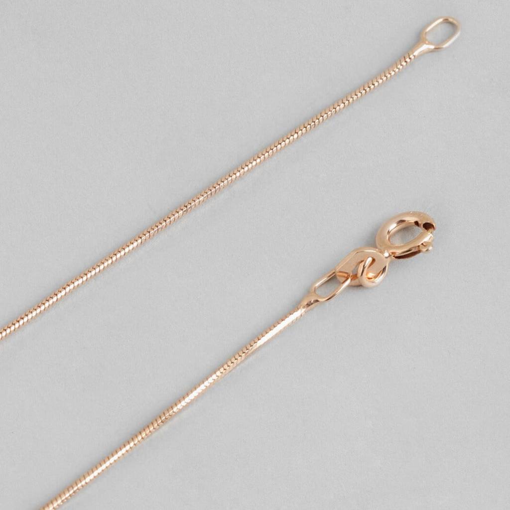 Minimal Snake Chain 925 Sterling Silver Anklet In Rose Gold : ANK-60048-PAIR