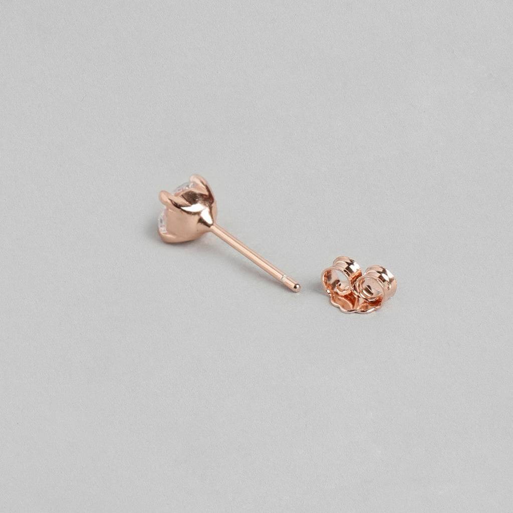Sensational Solitaire 925 Silver Jewellery Set In Rose Gold : JS-70037-C