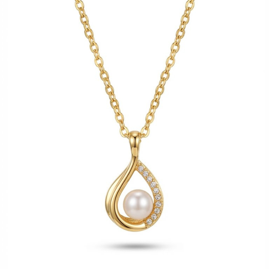 Raindrop Pendant Necklace For Women – Elegant Teardrop Design With Minimal Modern Finish | Premium Graceful Jewel : 6784510243