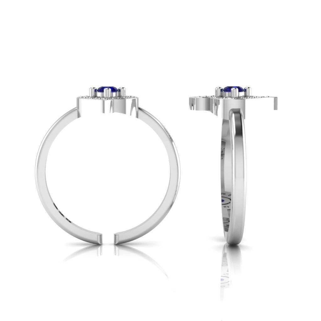 Iski Uski 925 Sterling Silver Curvy Cz Toe Rings
