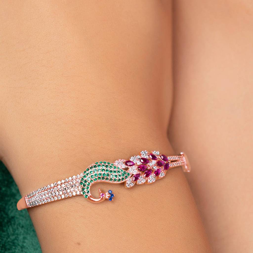 Eternal Love- Peacock Cz 925 Sterling Silver Bracelet : BR-80134
