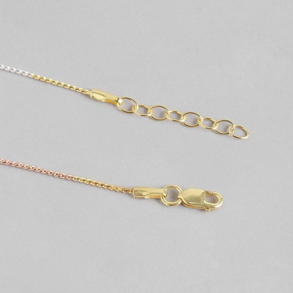 Triple Tone Classic 925 Sterling Silver Rope Chain Anklet : ANK-60152-Pair
