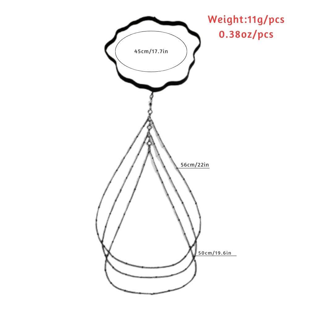 Multi Layered Thigh Leg Chain With Rhinestones (Single) : ASX1024BJ130BK