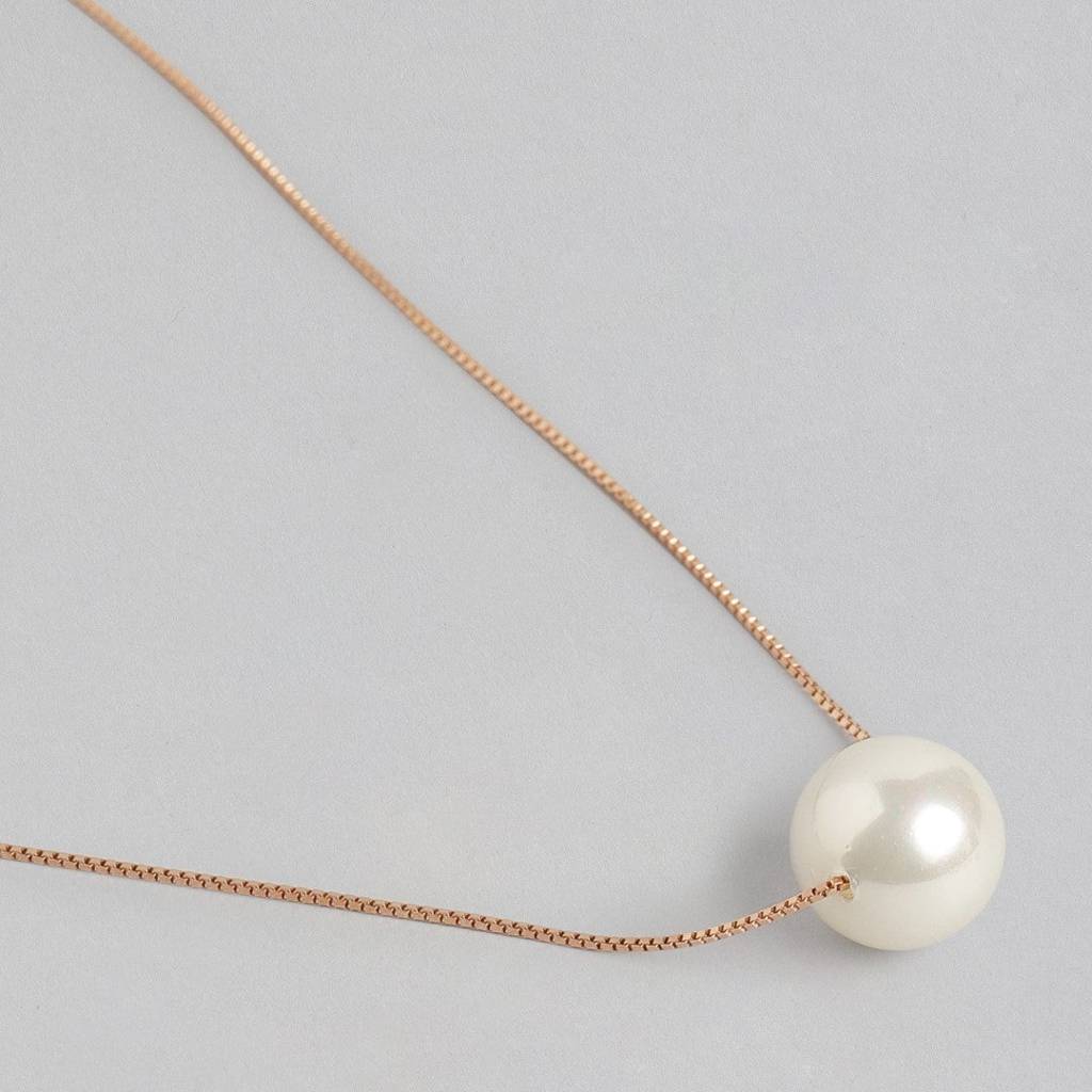 Freshwater Pearl 925 Silver Jewellery Set In Rose Gold : CJS-10014