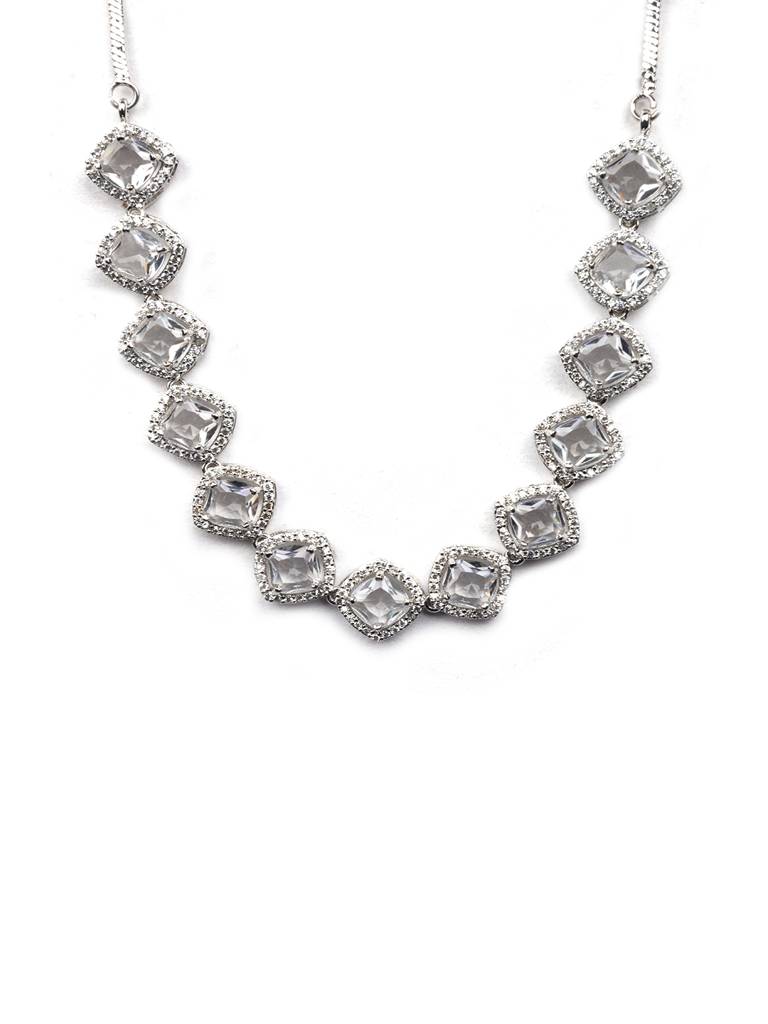 Â Eternal Sparkle:  Ad Sleek Necklace Set : AD132WHITE