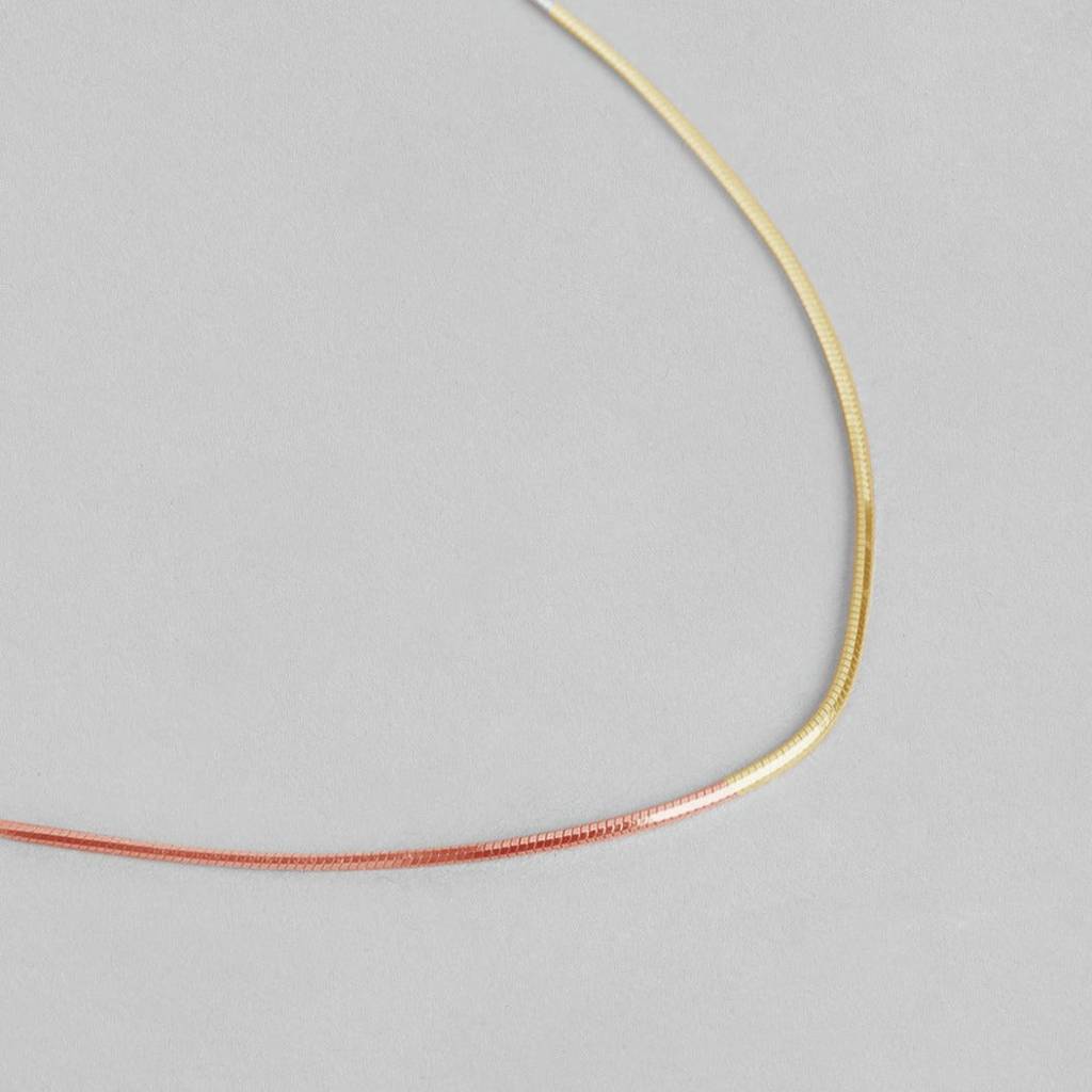 Triple Tone Serpent 925 Sterling Silver Snake Chain : CH-10008-RGRG