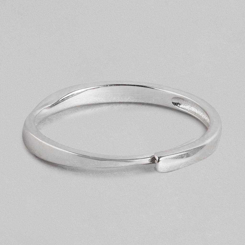 Classy Cut 925 Sterling Silver Rhodium Plated Female Ring (Adjustable) : RNG-40064
