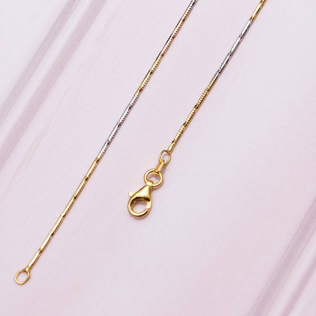 Adorable Triple Tone 925 Sterling Silver Anklet : ANK-60047-PAIR