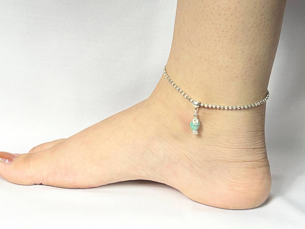 925 Sterling Silver Exquisite Anklet | Turquoise Silver Anklet For Women : AK1001