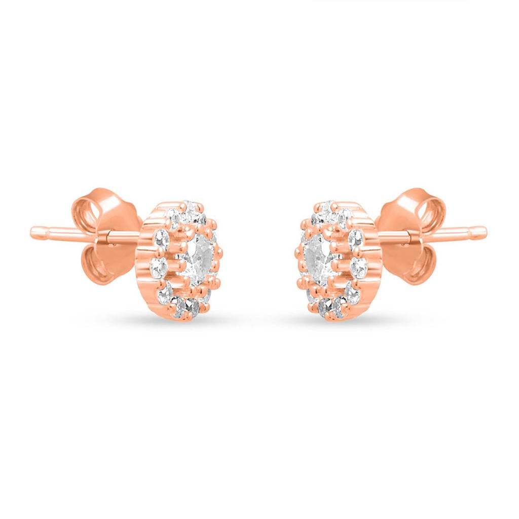 Blooming Beauty Rose Gold Plated 925 Sterling Silver Jewelry Set : NL-30334-RG
