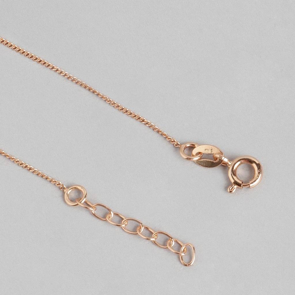Beaded Butterfly Rose Gold 925 Sterling Silver Chained Anklet : ANK-60261-PAIR