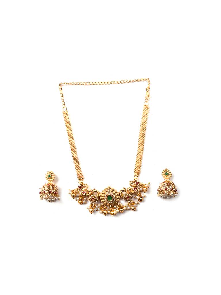 Exquisite Gold Plated Peacock Choker Set : SATJS326