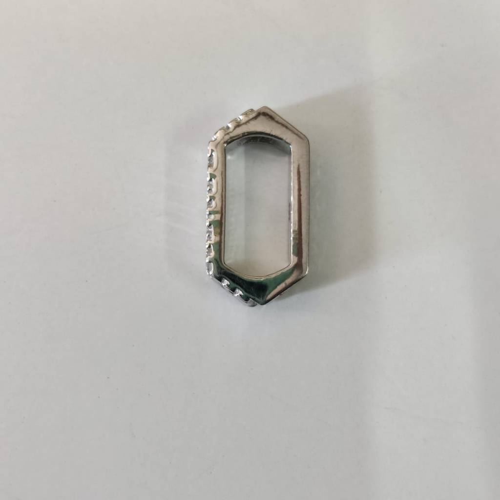 Silver Elegant Hexagon Pendant With Link Chain : PD01952