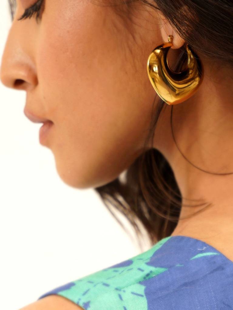 Anjiee Gold Hoops : A-ANJ-EARRI-A-0188-S