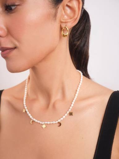 Celestial Pearl Necklace : A-CELE-NECKL-A-0233-S