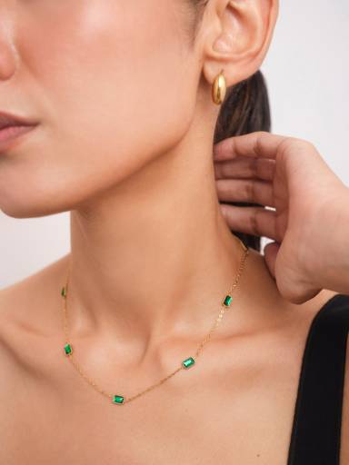 Jade Minimal Necklace : A-JADE-NECKL-A-0226-S