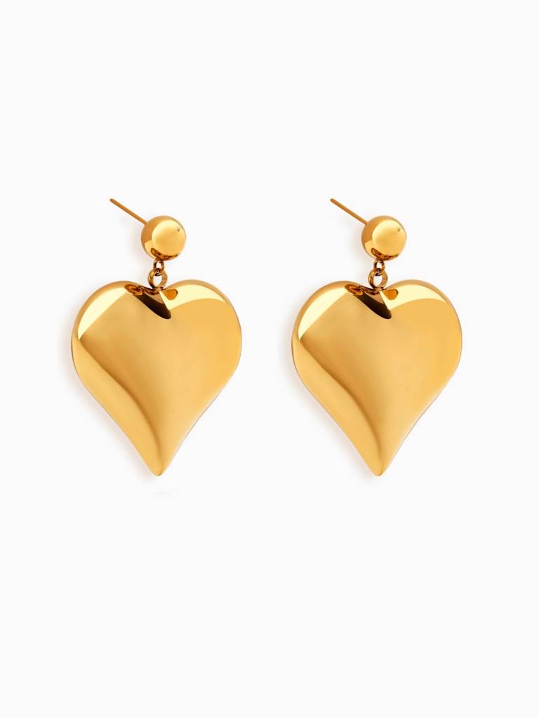Oversized Heart Danglers : A-OVE-EARRI-A-0197-S