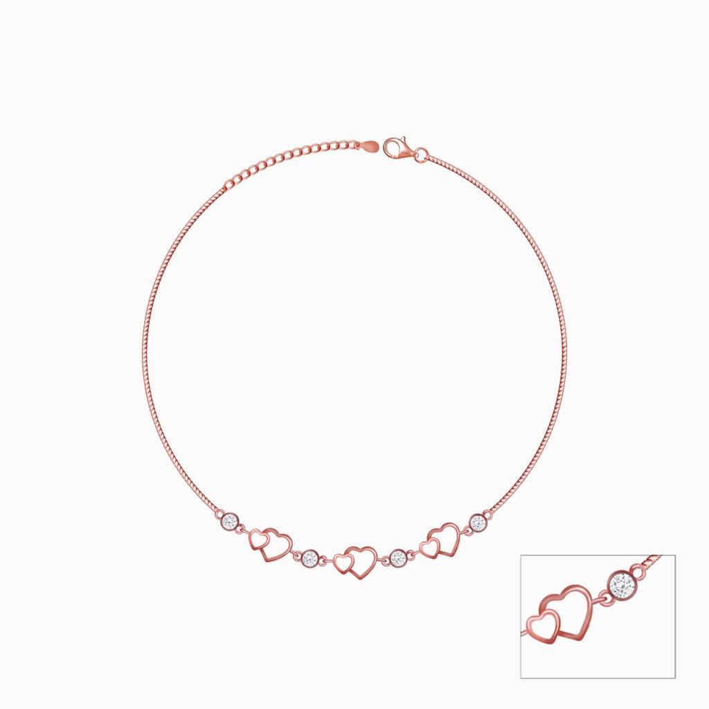 Rose Gold Heart Anklet : A0028
