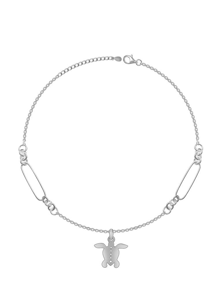 GIVA 925 Sterling Silver Turtle Tale Anklet