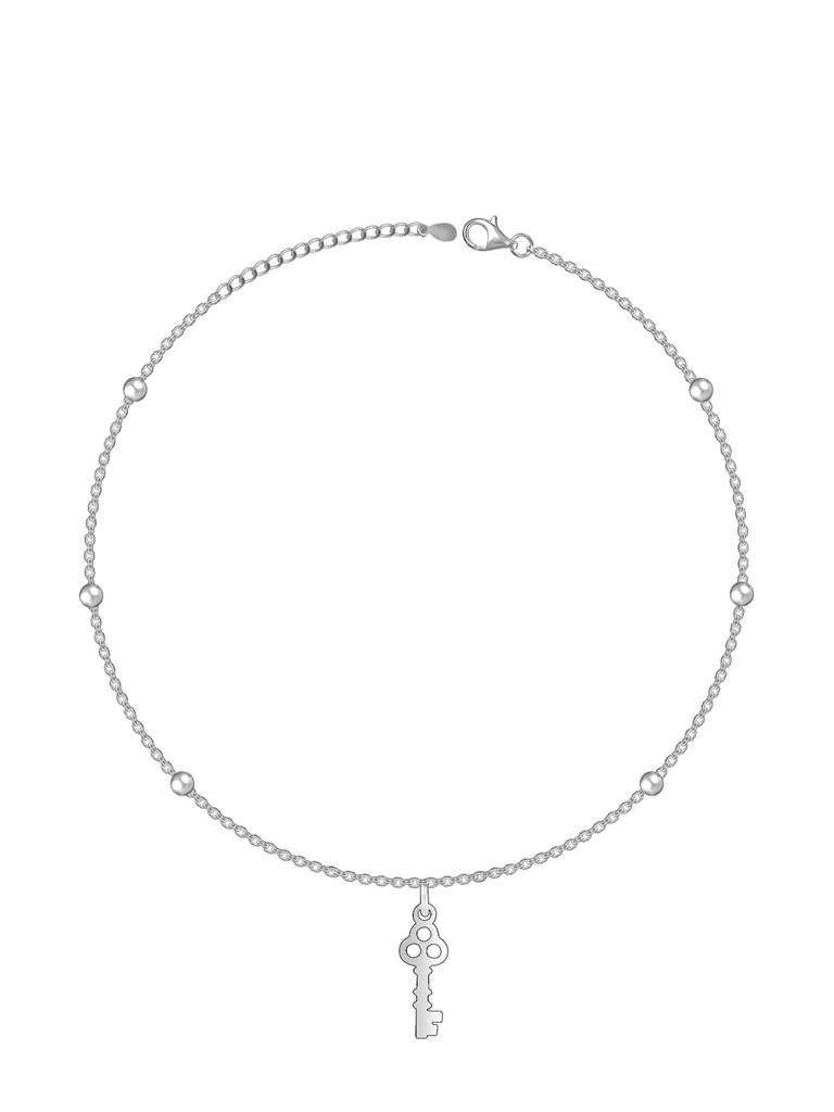 GIVA 925 Sterling Silver Key to Happiness Anklet