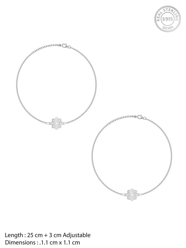 GIVA 925 Sterling Silver Lotus Love Anklet