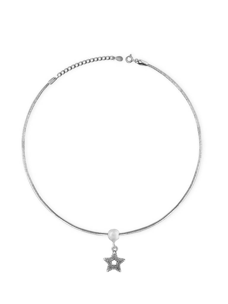 GIVA 925 Sterling Silver Classic Star Anklet