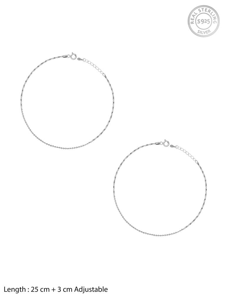GIVA 925 Sterling Silver Classic Chain Anklet