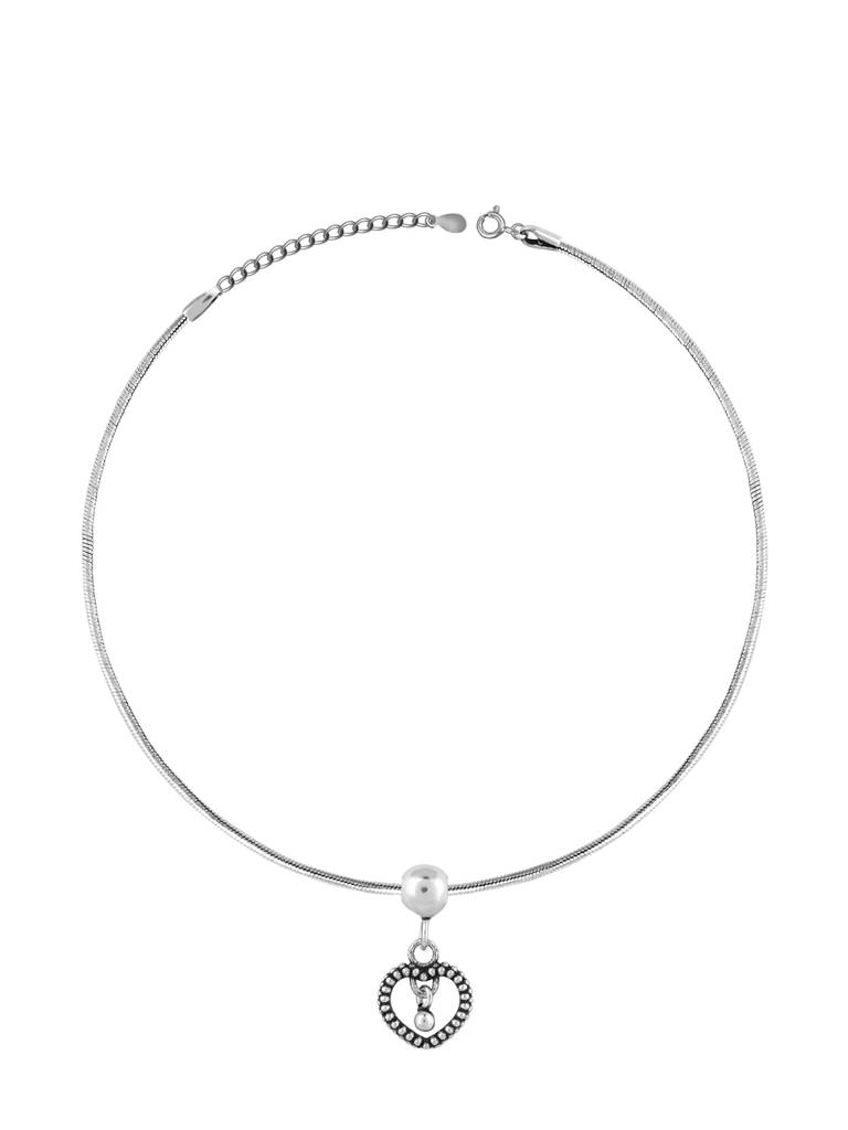 GIVA 925 Sterling Silver Classic Hollow Heart Anklet