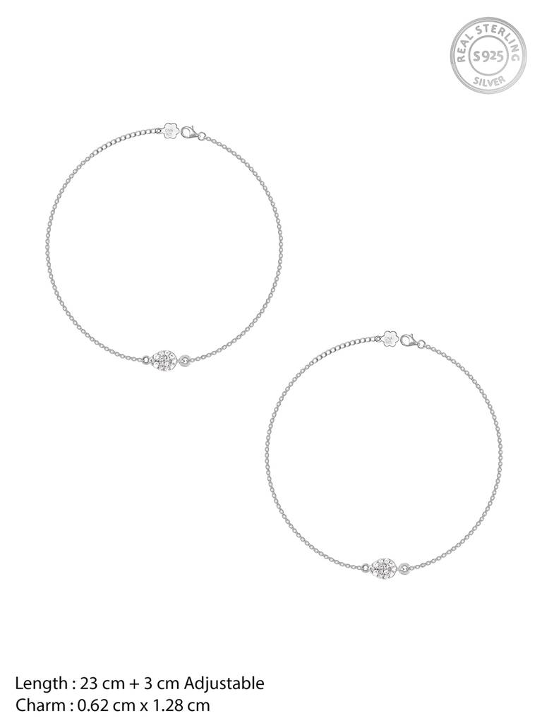 GIVA 925 Sterling Silver Minimal Chic Anklet