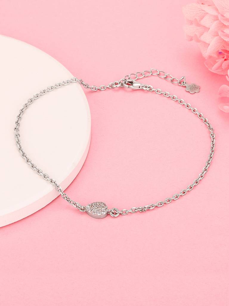 GIVA 925 Sterling Silver Minimal Chic Anklet