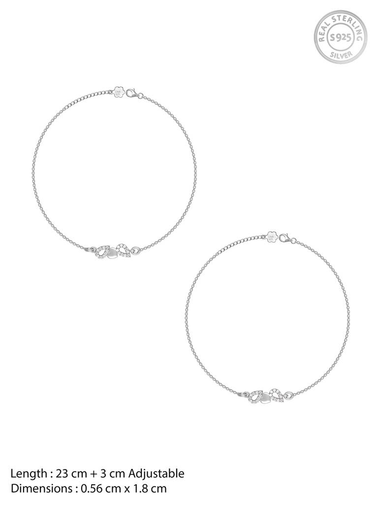 GIVA 925 Sterling Silver Minimal Anklet