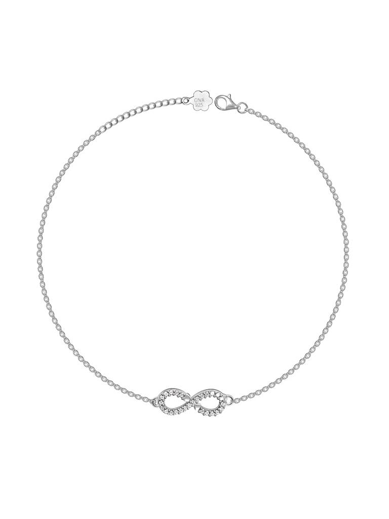 GIVA 925 Sterling Silver Infinity Zircon Anklet