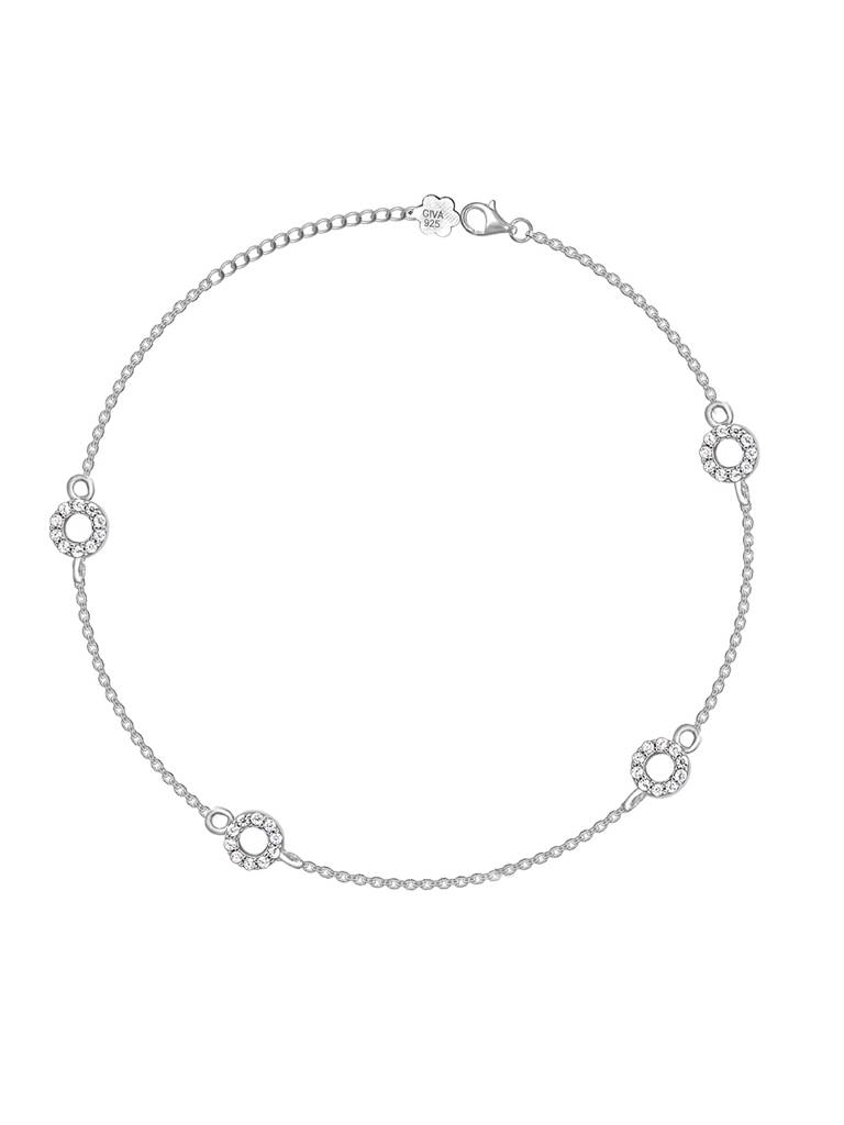 GIVA 925 Sterling Silver Charm Love Anklet