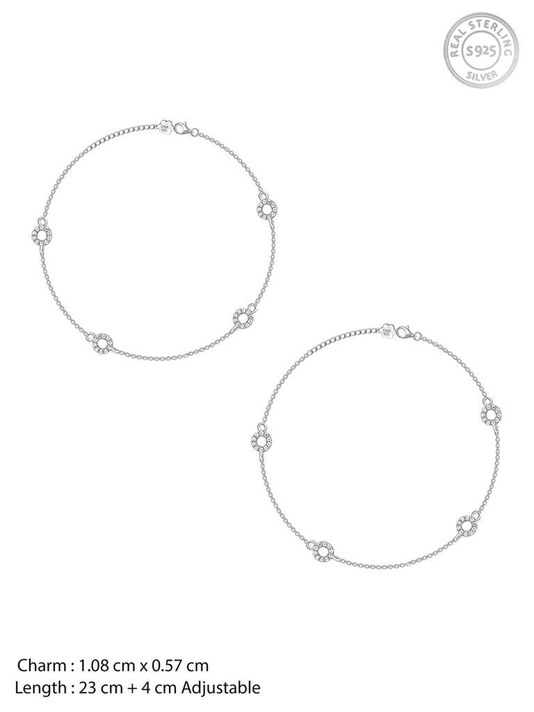 GIVA 925 Sterling Silver Charm Love Anklet