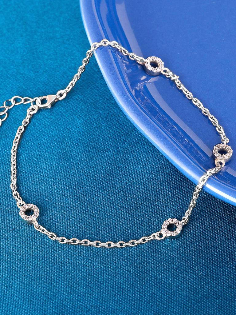 GIVA 925 Sterling Silver Charm Love Anklet