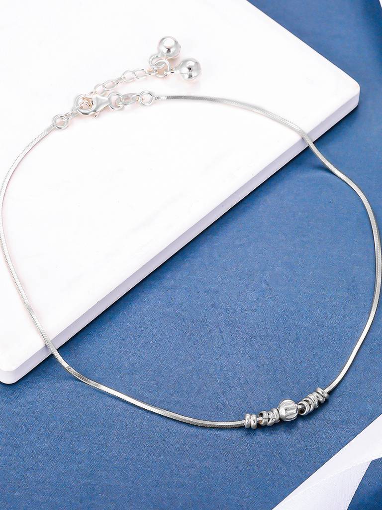 GIVA 925 Sterling Silver Multiple Beads Anklet