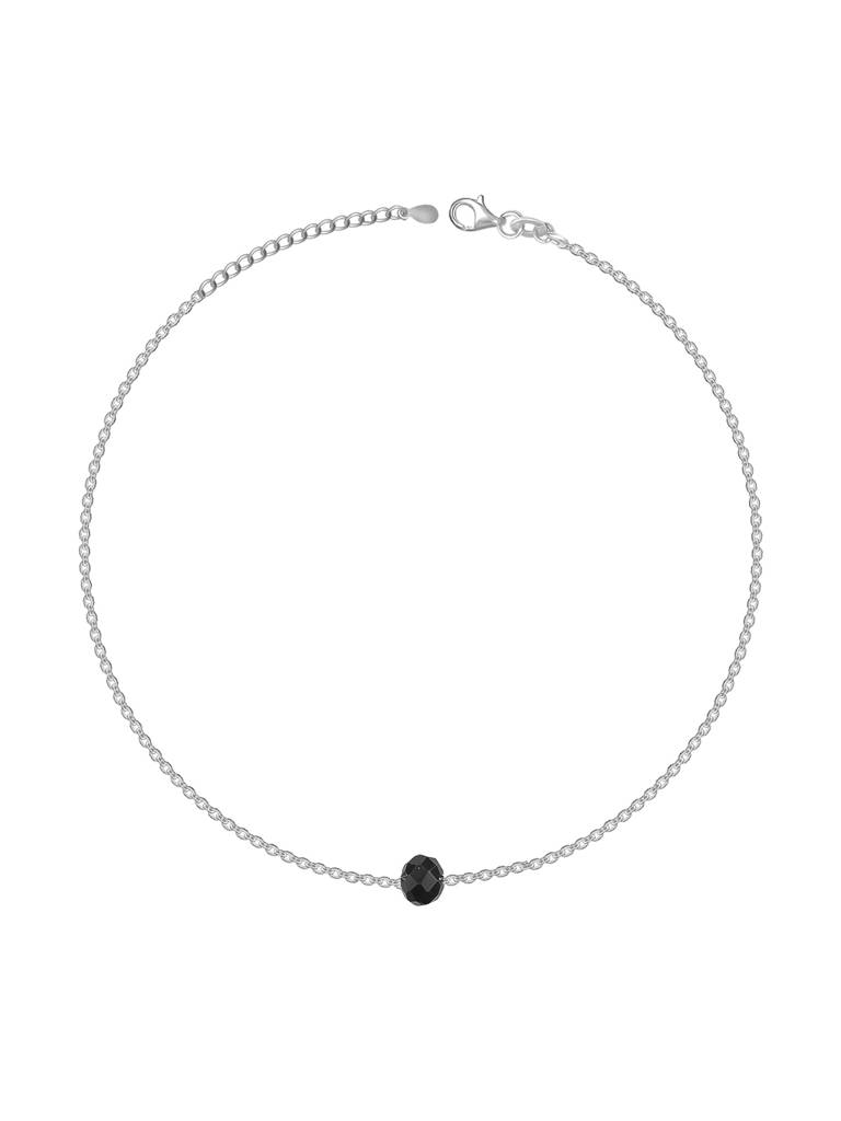 GIVA 925 Sterling Silver Black Bead Anklet
