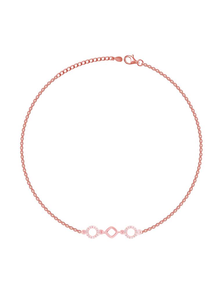 GIVA 925 Sterling Silver Rose Gold Wreath Marquise Anklet