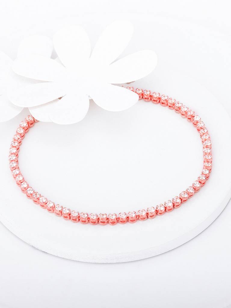 Giva 925 Sterling Silver Rose Gold Luxurious Love Anklet