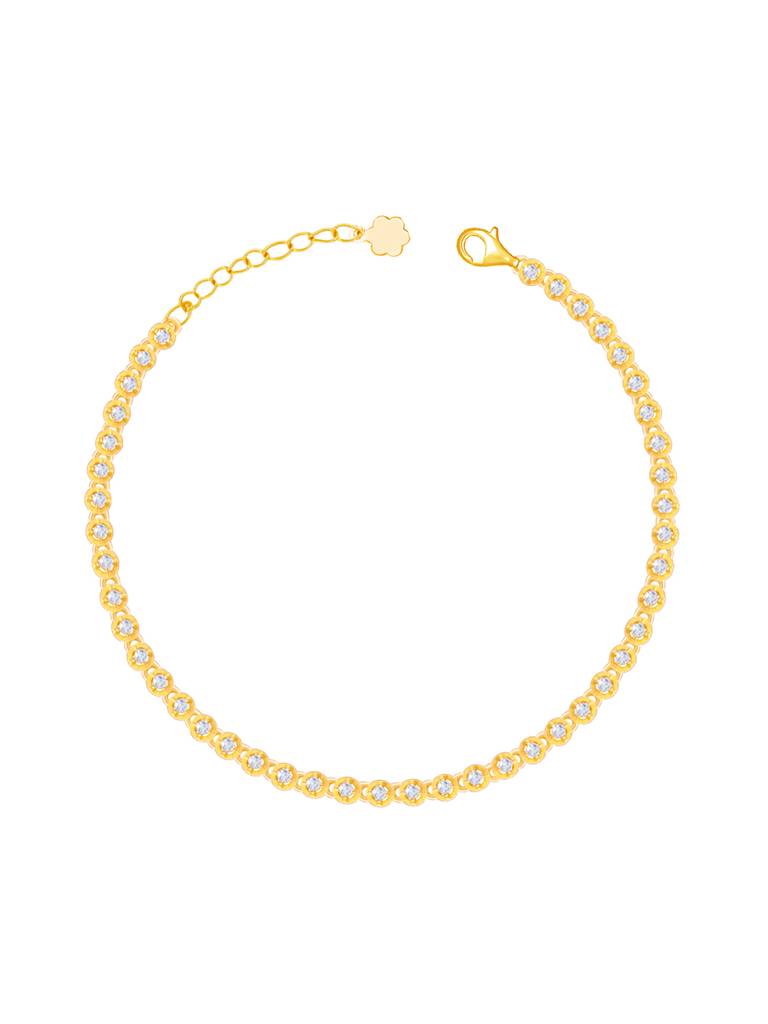 Giva 925 Sterling Silver Golden Stellar Orbs Anklet