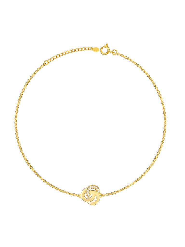 Giva 925 Sterling Silver Golden Knot Anklet