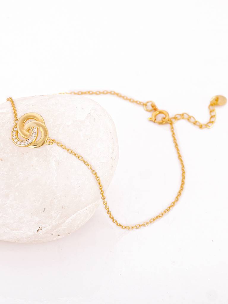 Giva 925 Sterling Silver Golden Knot Anklet
