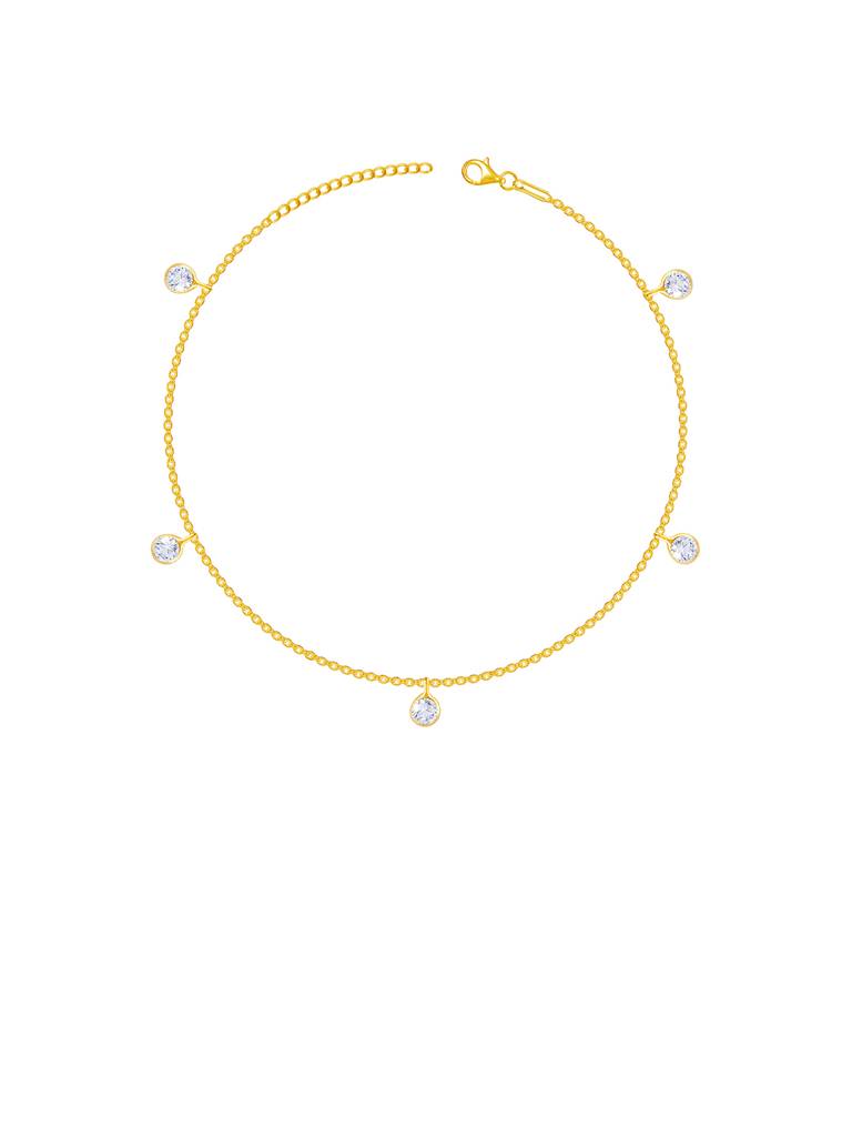 Giva 925 Sterling Silver Golden Radiant Embrace Anklet