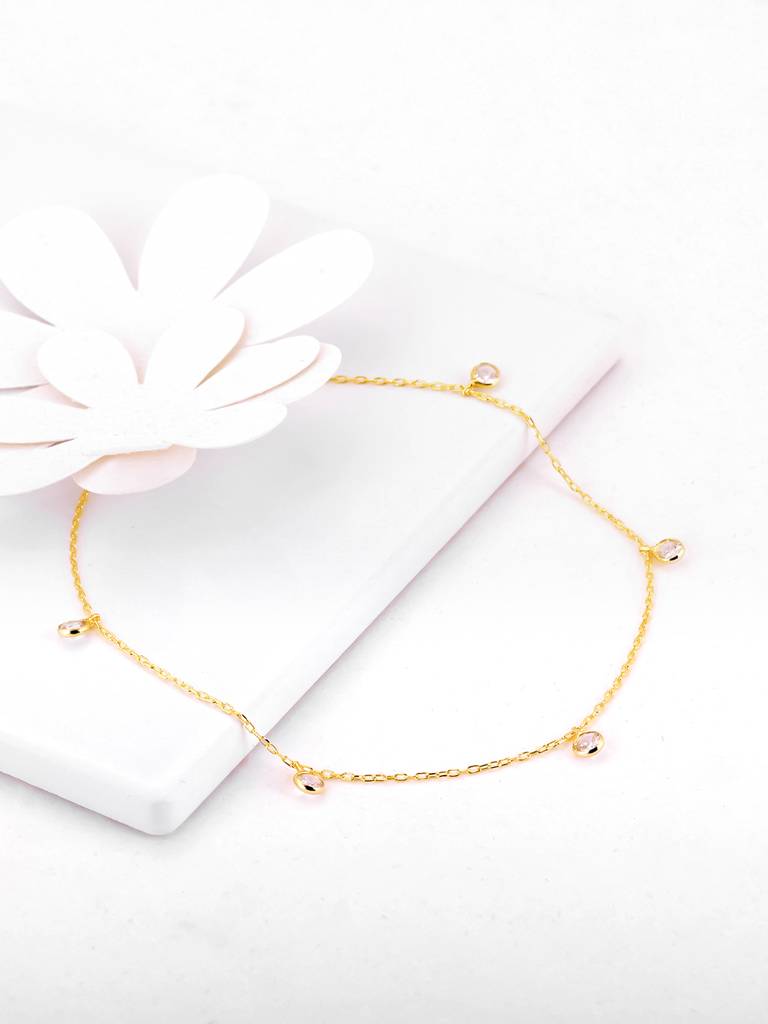 Giva 925 Sterling Silver Golden Radiant Embrace Anklet