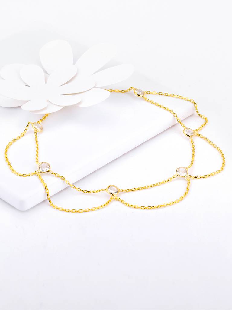 Giva 925 Sterling Silver Golden Twinkling Sparkle Anklet