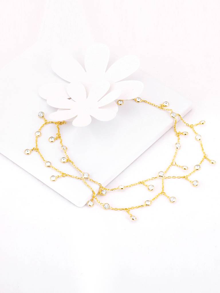 Giva 925 Sterling Silver Golden Mesmerising Charm Anklet