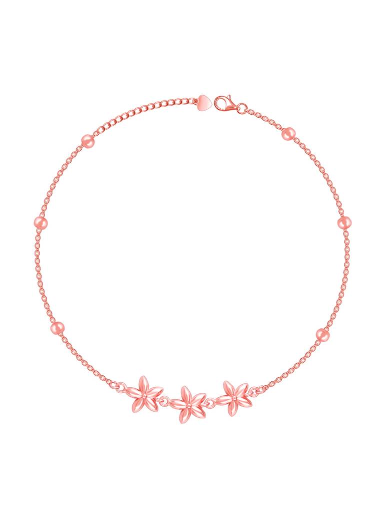 Giva 925 Sterling Silver Rose Gold Charming Star Anklet