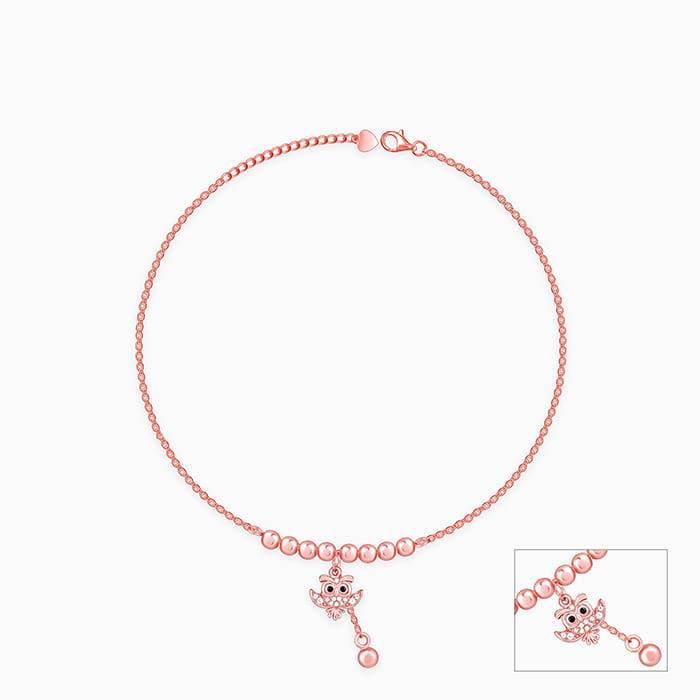 Giva 925 Silver Rose Gold Owl Ankletsare Are Single : A0178