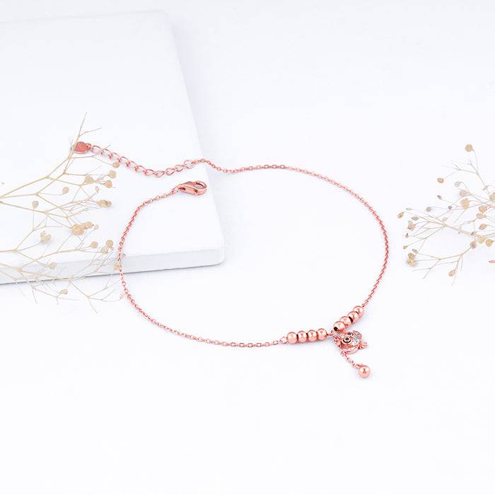 Giva 925 Silver Rose Gold Owl Ankletsare Are Single : A0178