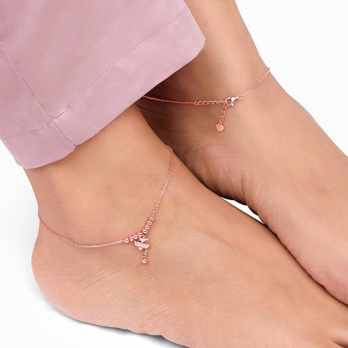 Giva 925 Silver Rose Gold Owl Ankletsare Are Single : A0178